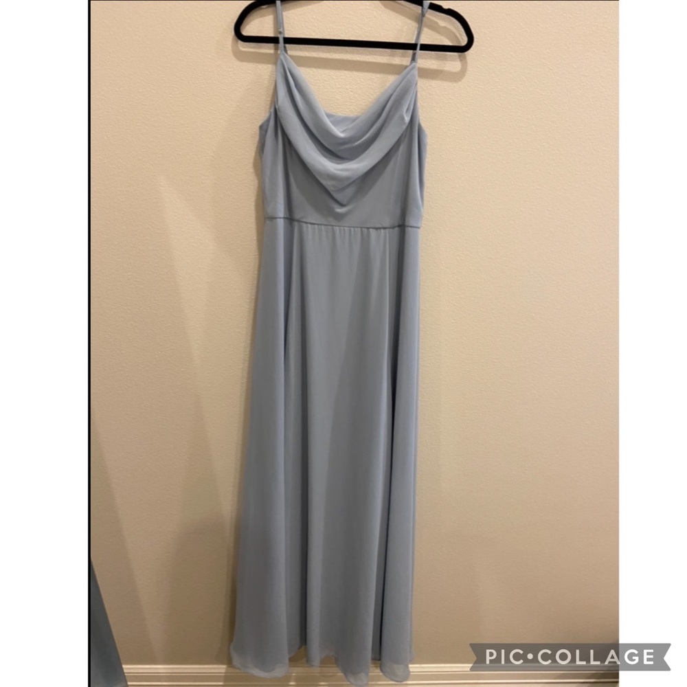 Winter Blue Cowl Neck Dress